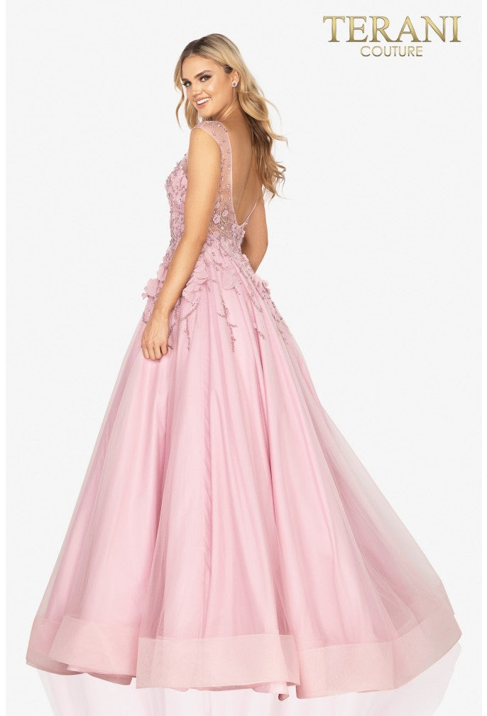 Prom Dresses Prom Long Beaded Applique A Line Formal Dress Pink
