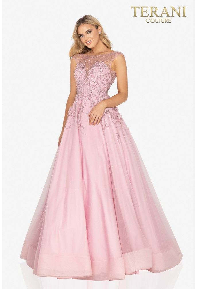 Prom Dresses Prom Long Beaded Applique A Line Formal Dress Pink