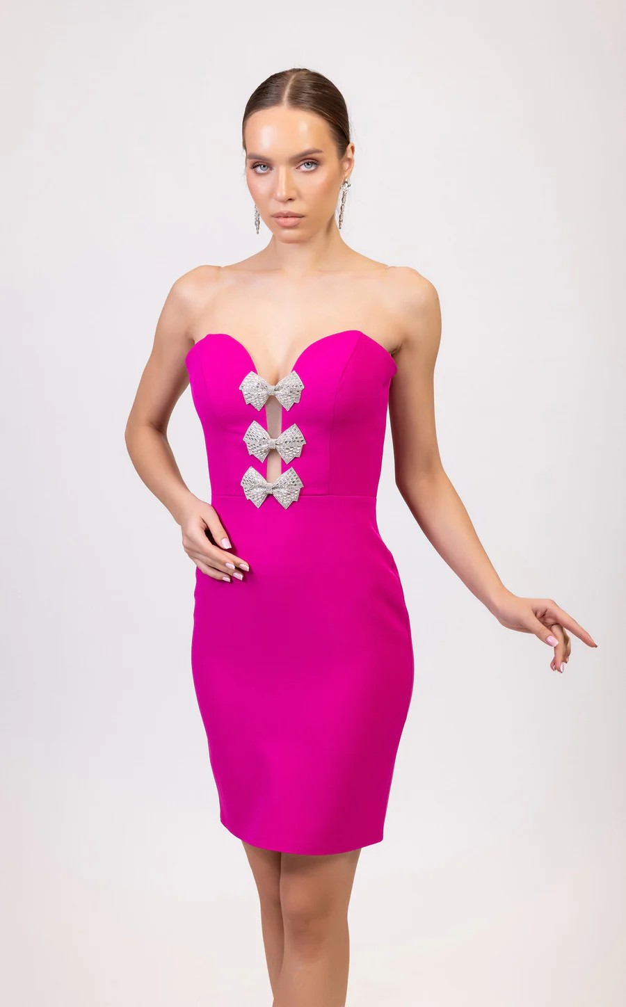 Cocktail Dresses Short Cocktail Fitted Mini Homecoming Dress Fuchsia