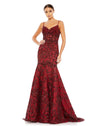 Prom Dresses Long Sequin Fitted Formal Prom Mermaid Dress Burgundy