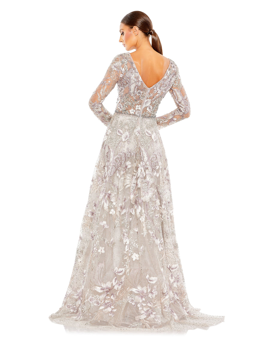 Formal Dresses Long Sleeve Formal Evening Dress Vintage Lilac