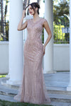 Plus Size Dresses Plus Size Long Beaded Formal Evening Dress Mocha Gold