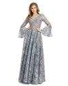 Mother of the Bride Dresses Long Sleeve A Line Mother of the Bride Dress Grey Multi
