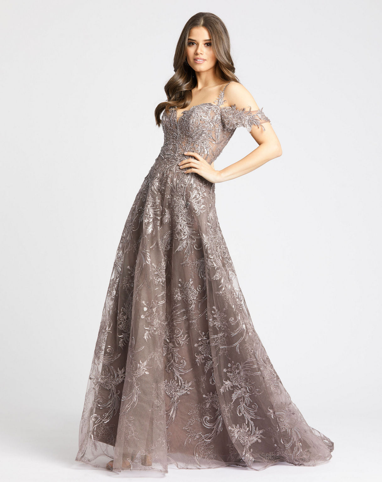 Prom Dresses Long Beaded A Line Formal Prom Dress Vintage Lilac