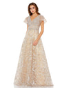 Formal Dresses Long Formal A Line Evening Dress Champagne Gold