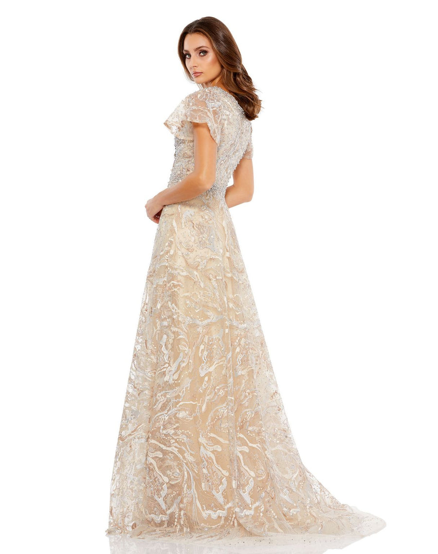 Formal Dresses Long Formal A Line Evening Dress Champagne Gold