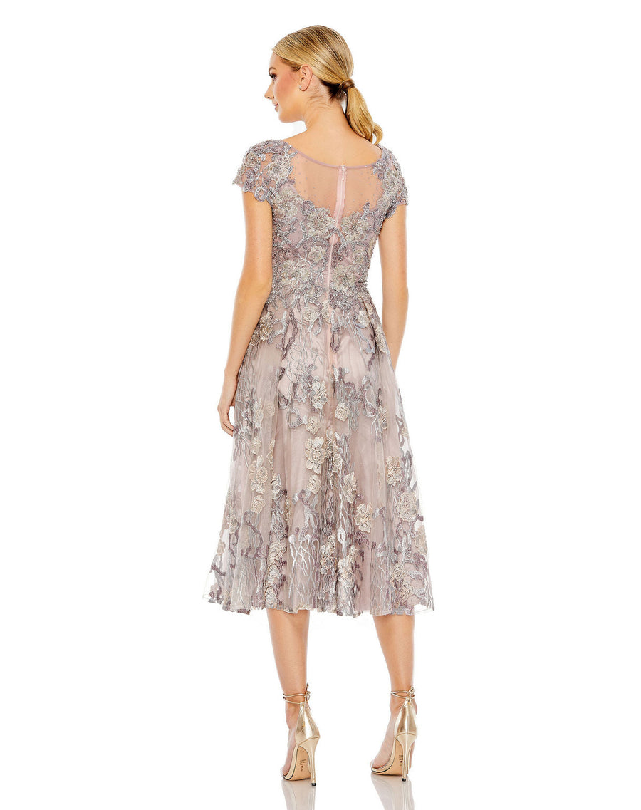 Cocktail Dresses Short Beaded A Line Cocktail Midi Dress Lilac