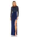 Formal Dresses Long Sleeve Sequin Fitted Formal Prom Dress Midnight