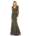 Formal Dresses Formal Long Sleeve Beaded Prom Dress Olive