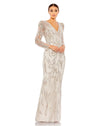 Formal Dresses Formal Long Sleeve Beaded Prom Dress Mocha