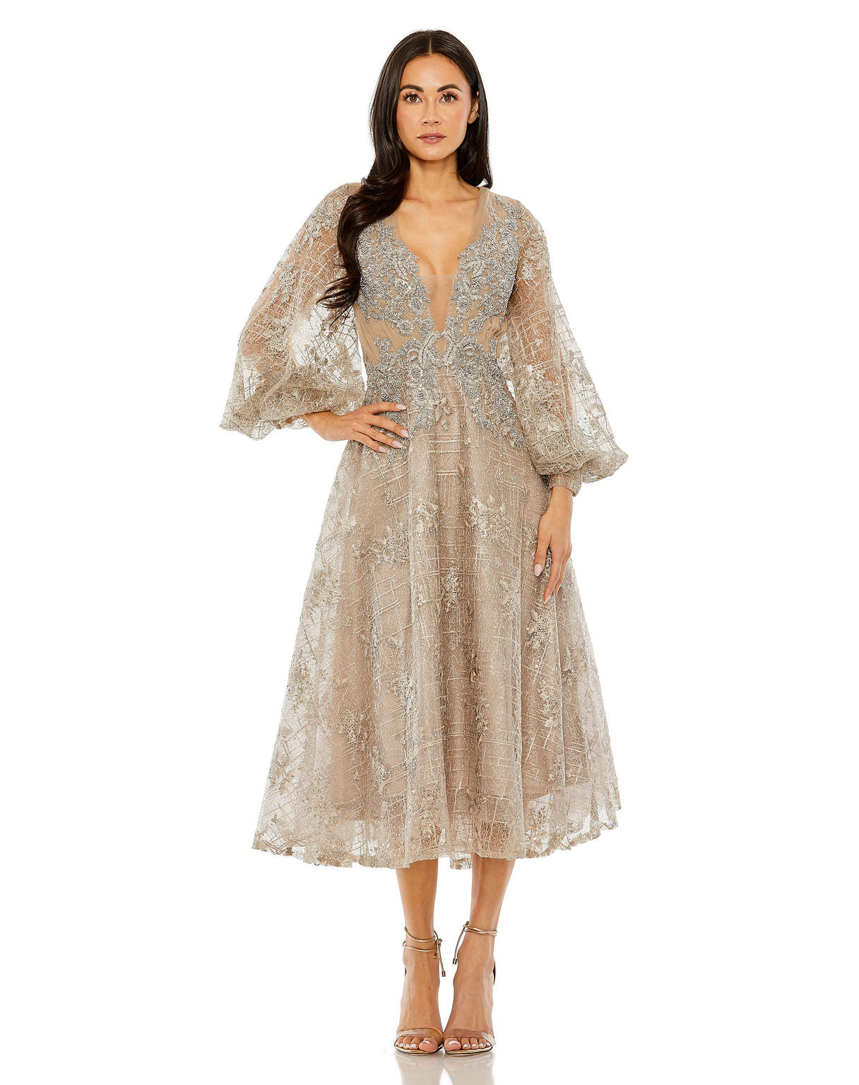 Mother of the Bride Dresses Short A Line Mother of the Bride Midi Dress Taupe