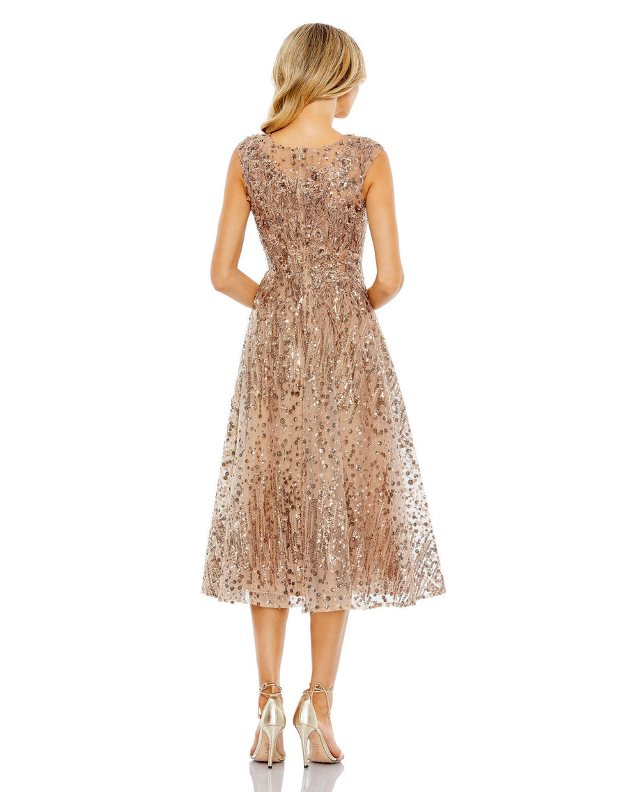 Cocktail Dresses Short Sequin Cocktail Midi Dress Bronze