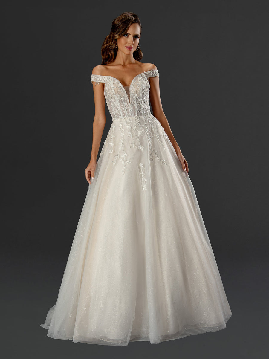 Wedding Dresses Long Wedding Beaded Lace Bridal Dress  Off White