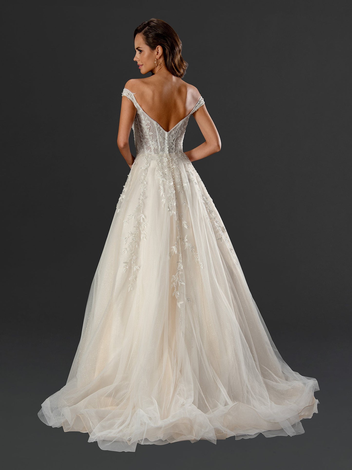 Wedding Dresses Long Wedding Beaded Lace Bridal Dress  Off White