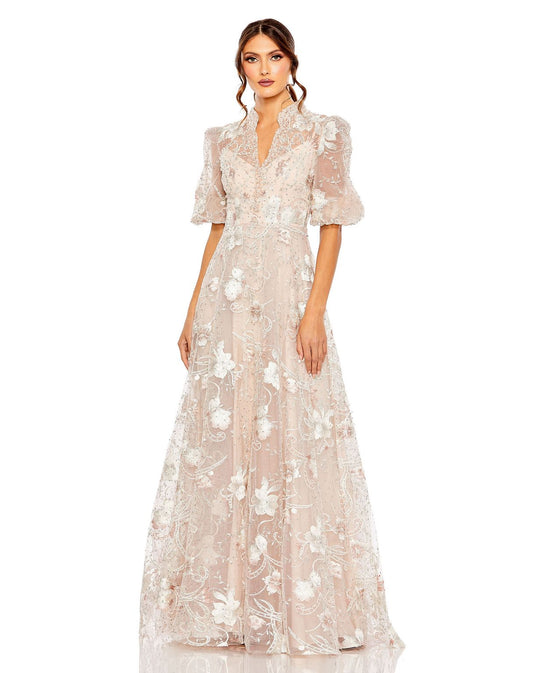 Formal Dresses Long Beaded Lace A Line Formal Evening Dress Blush