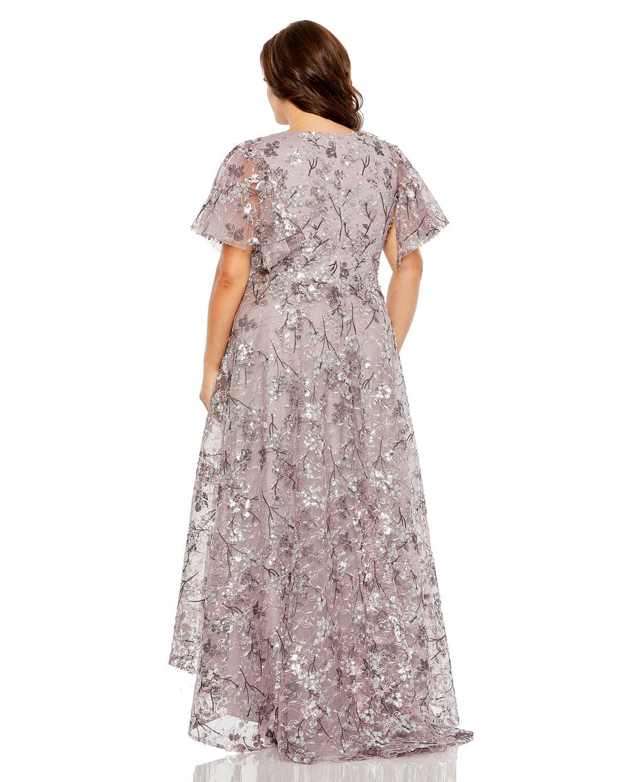 Formal Dresses Long A Line V Neck Formal Plus Size Dress Vintage Lilac