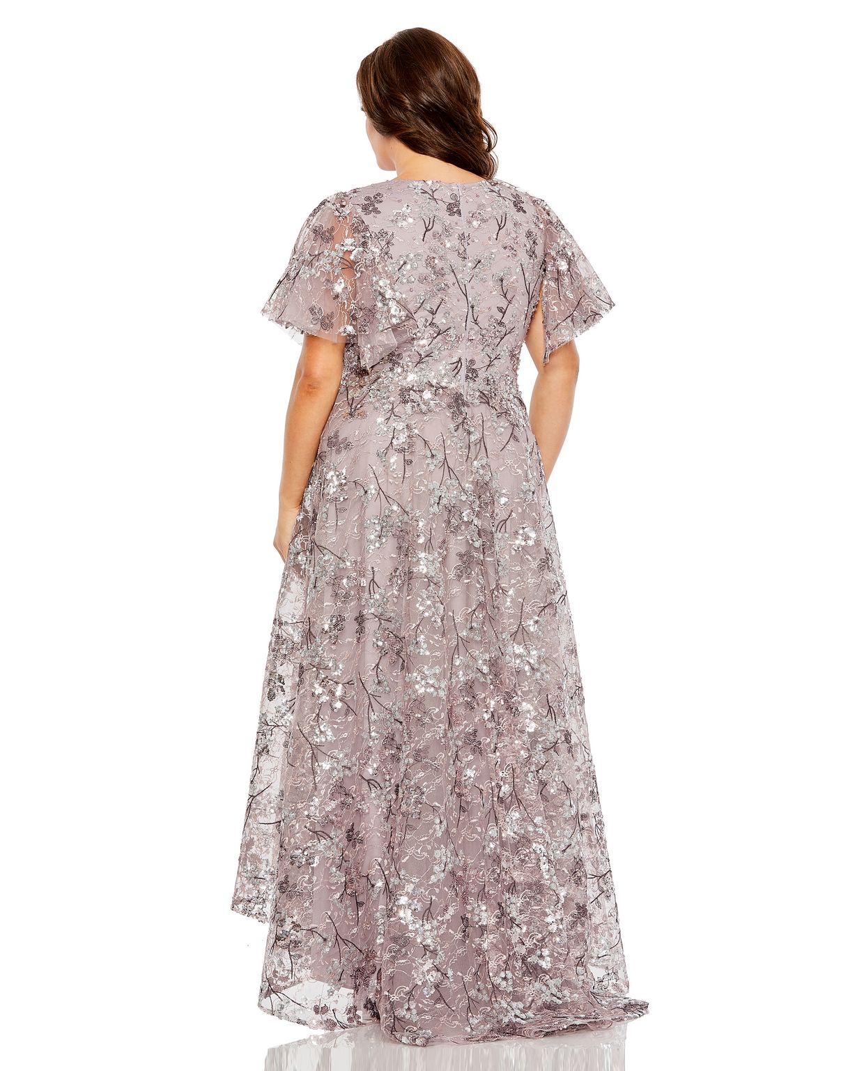 Formal Dresses Long A Line V Neck Formal Plus Size Dress Vintage Lilac