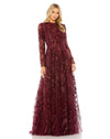 Formal Dresses Long Sleeve A Line Formal Dress Wine