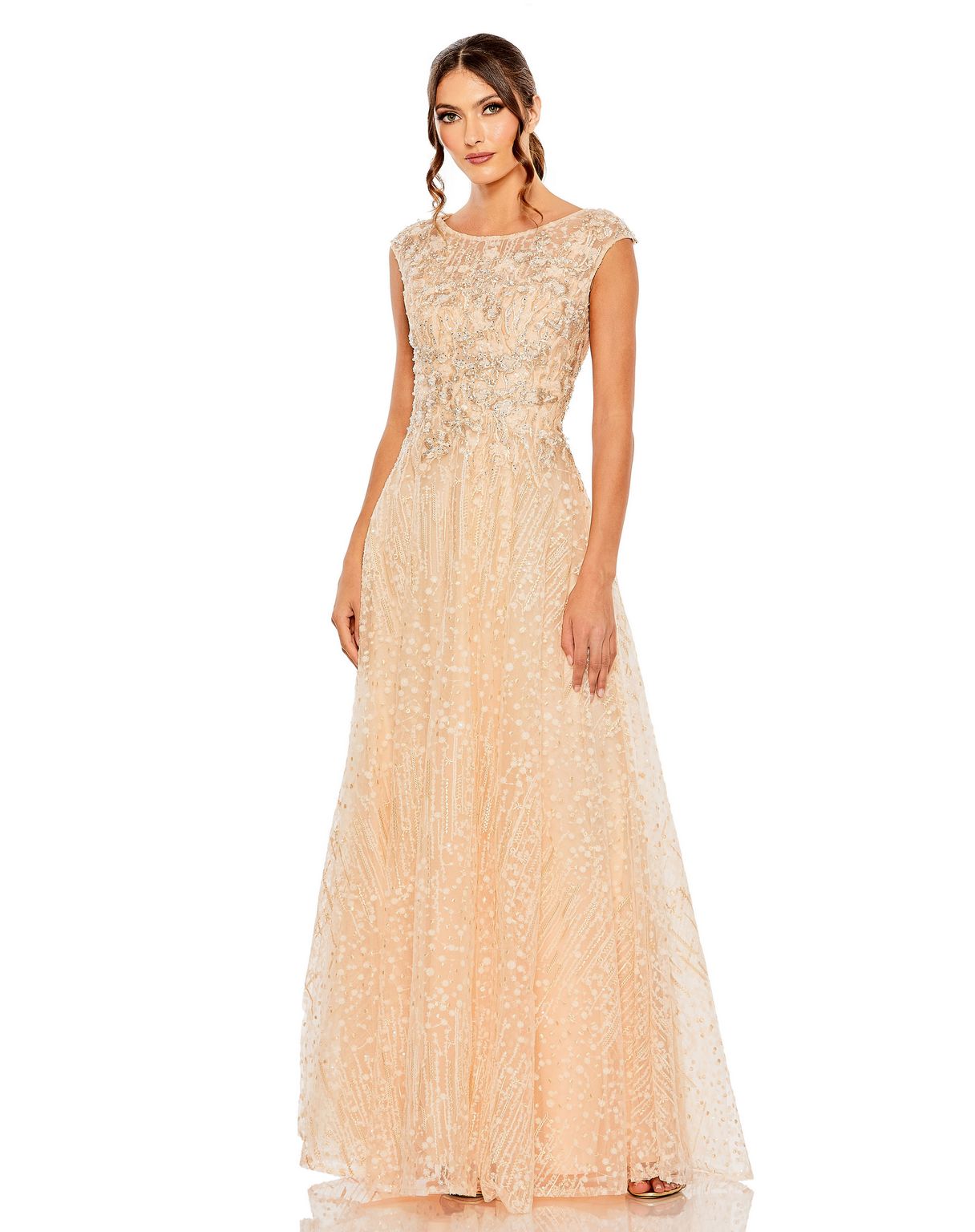Formal Dresses Long Formal A Line Evening Dress Peach