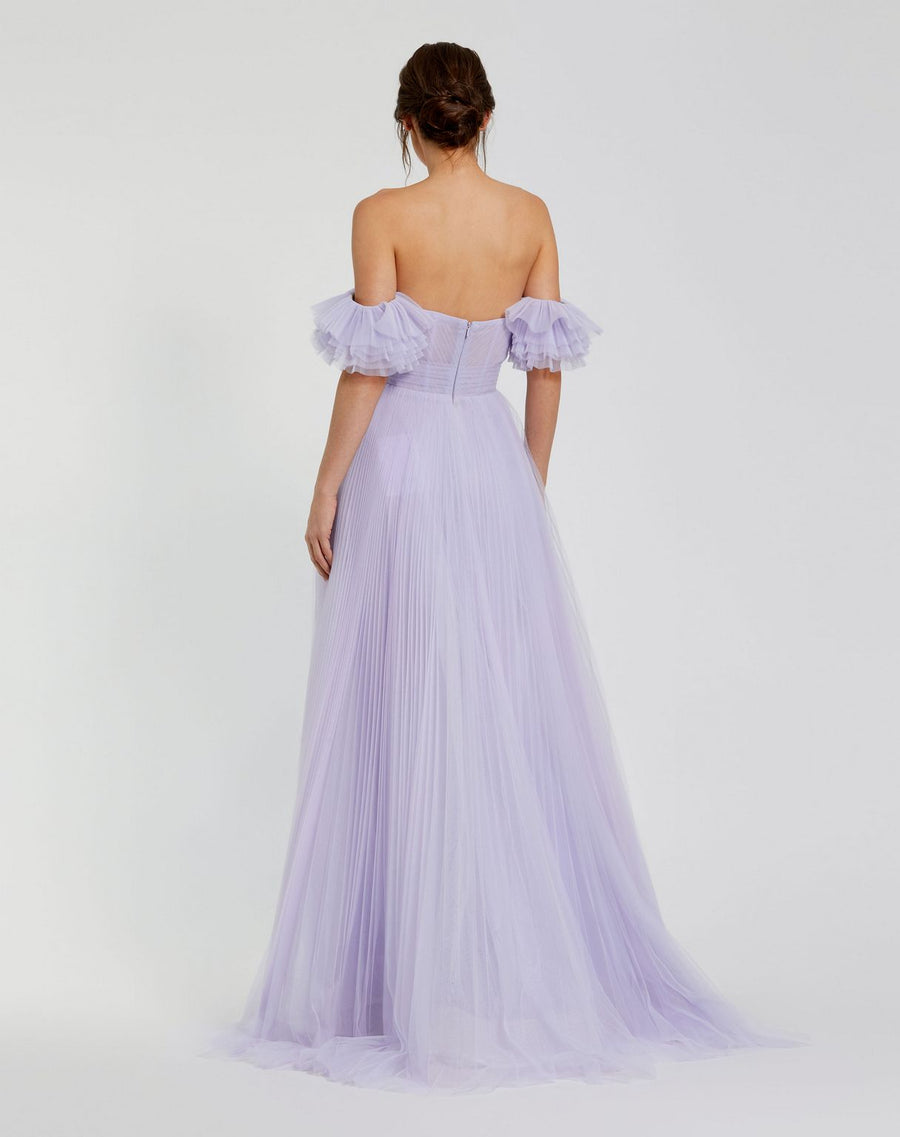 Formal Dresses Long Off Shoulder Tulle A Line Dress Lilac