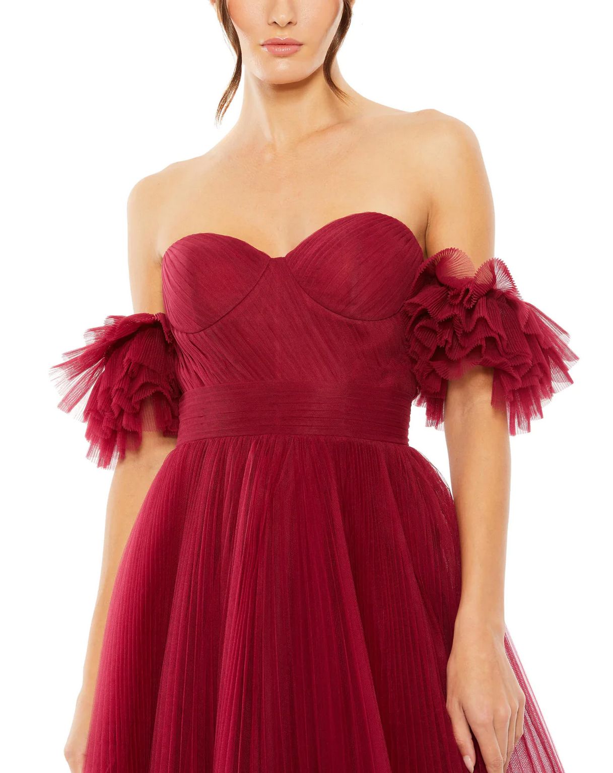 Formal Dresses Long Off Shoulder Tulle A Line Dress Wine
