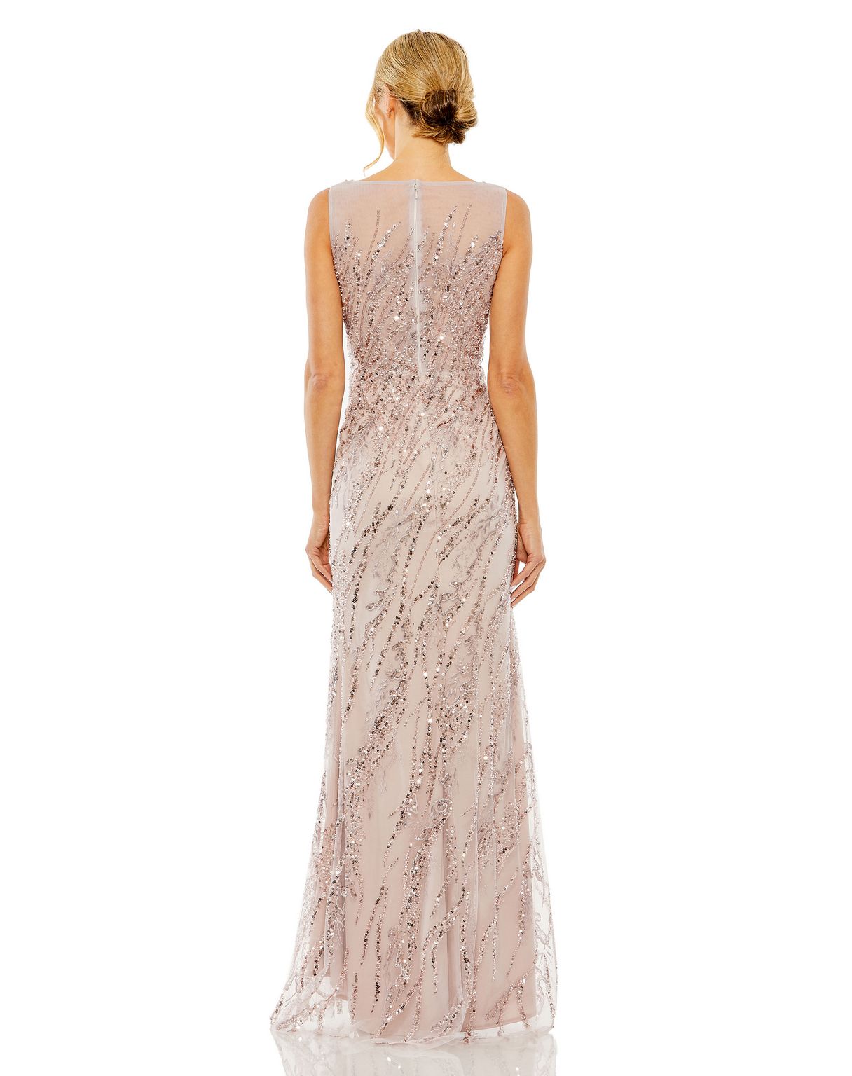 Formal Dresses Fitted Long Formal Beaded Sequin Evening Prom Dress Vintage Lilac