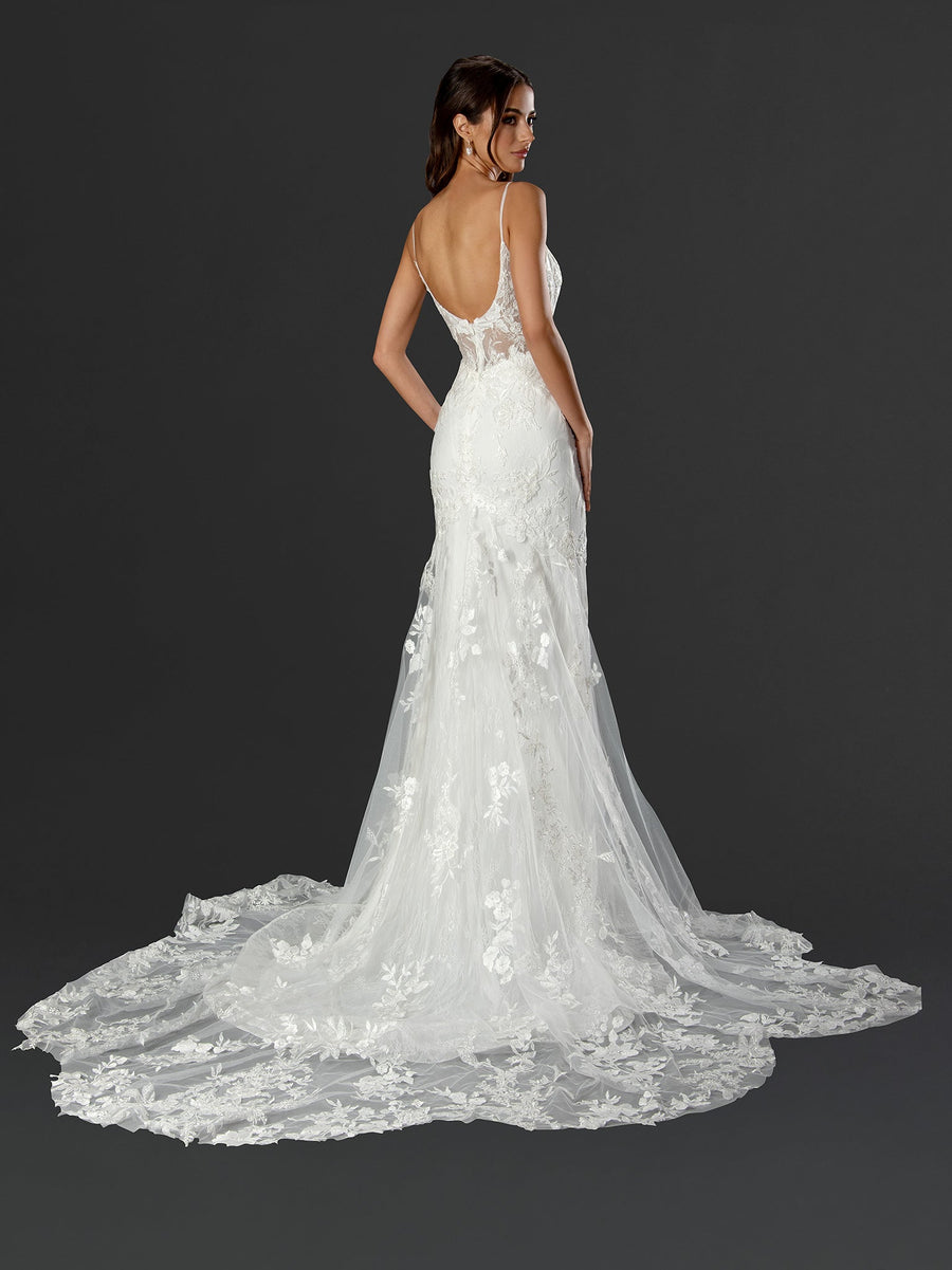 Wedding Dresses Long Lace Bridal Simple Wedding Dress Off White