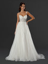 Wedding Dresses Long Beaded Bridal A Line Wedding Dress Off White
