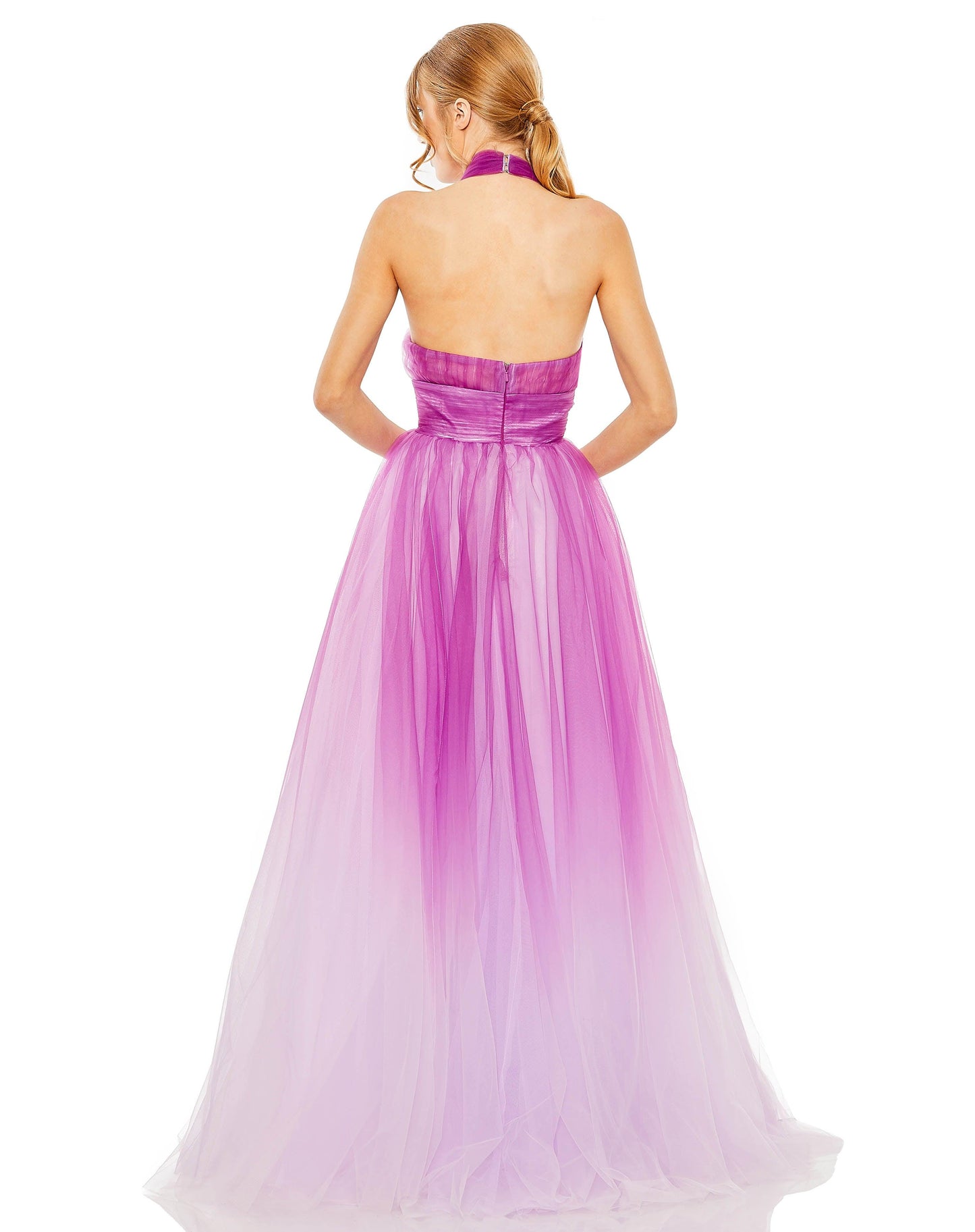 Prom Dresses Long Halter Prom Ball Gown Purple Ombre