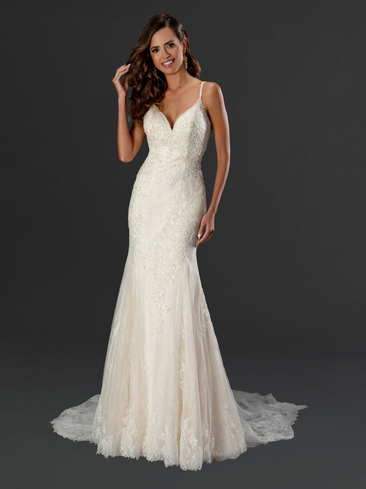 Wedding Dresses Long Simple Beaded Wedding Dress Off White