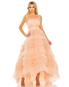 Prom Dresses High Low Strapless Prom Ball Gown Peach