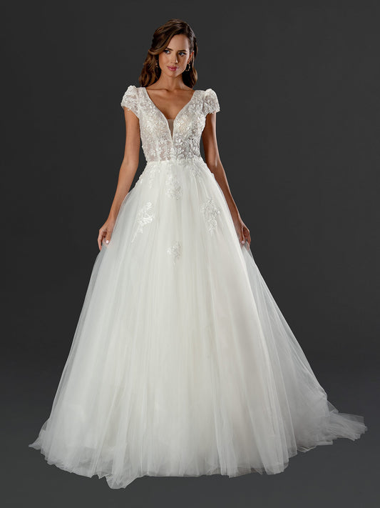 Wedding Dresses Simple Long Wedding A Line Bridal Dress Off White