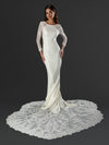 Wedding Dresses Fitted Long Lace Wedding Dress Off White
