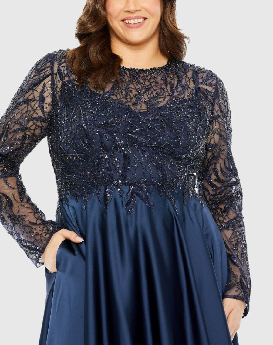 Plus Size Dresses Long Formal A Line Plus Size Dress Midnight