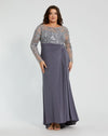 Plus Size Dresses Long Formal Beaded Plus Size Dress Charcoal