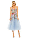 Formal Dresses Floral Lace Formal Tea Length Dress Powder Blue
