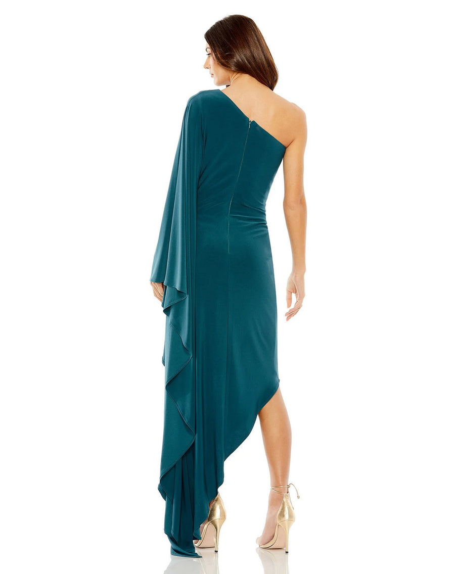 Formal Dresses One Shoulder Cape Sleeve High Low Dress Ocean