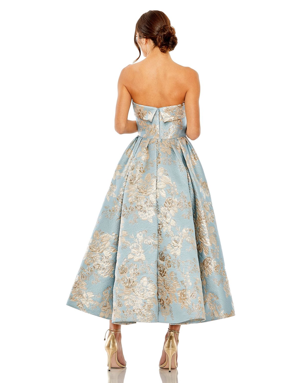 Formal Dresses A Line Formal Prom Midi Pockets Dress Blue Multi