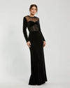 Prom Dresses Prom Fitted Long Sleeve Formal Velvet Dress Black