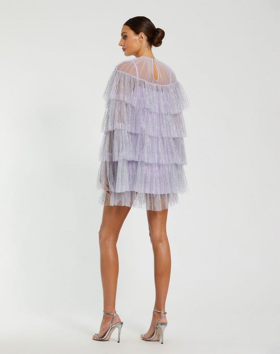 Cocktail Dresses Short Ruffle Lace Mini Cocktail Dress Lilac