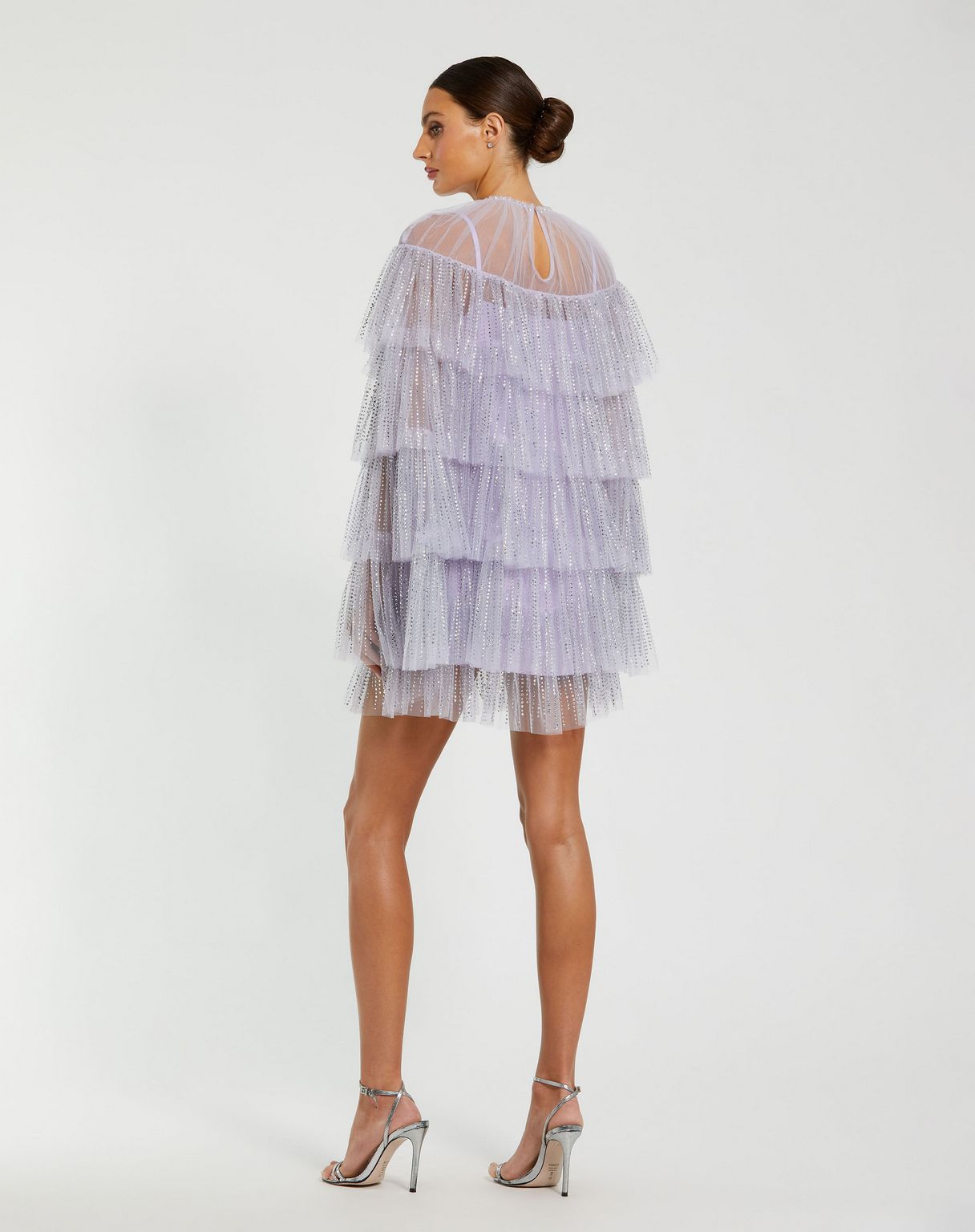 Cocktail Dresses Short Ruffle Lace Mini Cocktail Dress Lilac