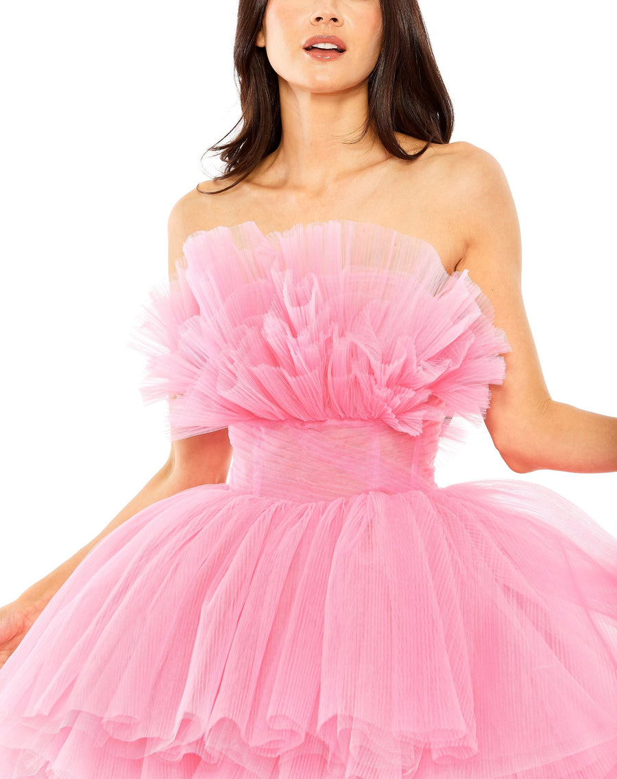 Cocktail Dresses Short Cocktail Ruffled Mini Dress Candy Pink