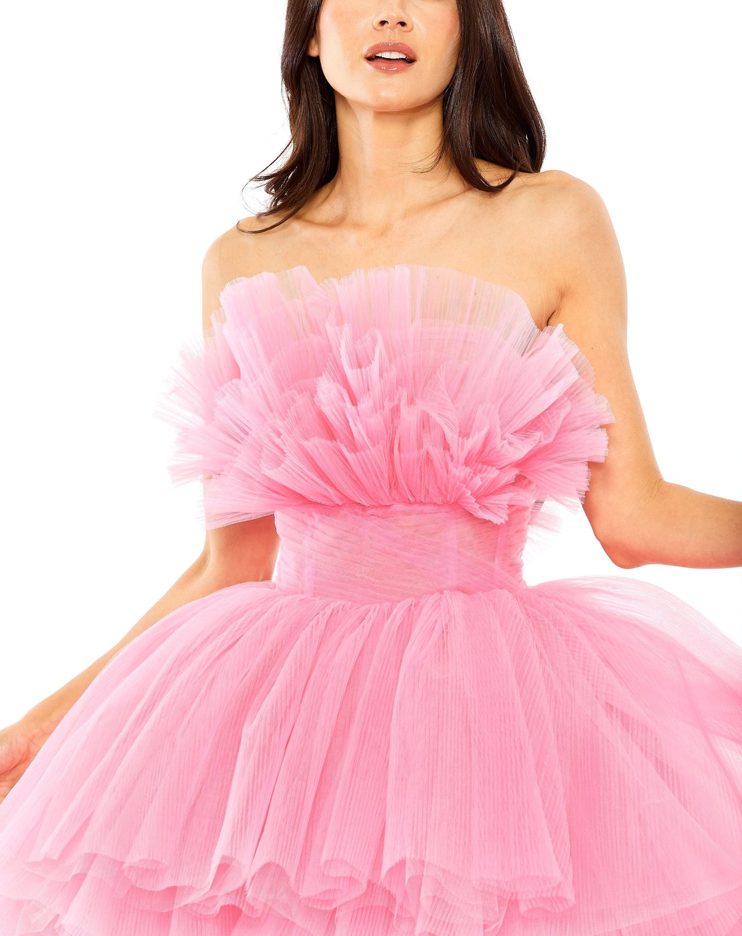 Cocktail Dresses Short Cocktail Ruffled Mini Dress Candy Pink