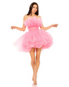 Cocktail Dresses Short Cocktail Ruffled Mini Dress Candy Pink