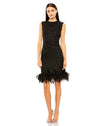 Cocktail Dresses Short Feather Cocktail Mini Dress Black