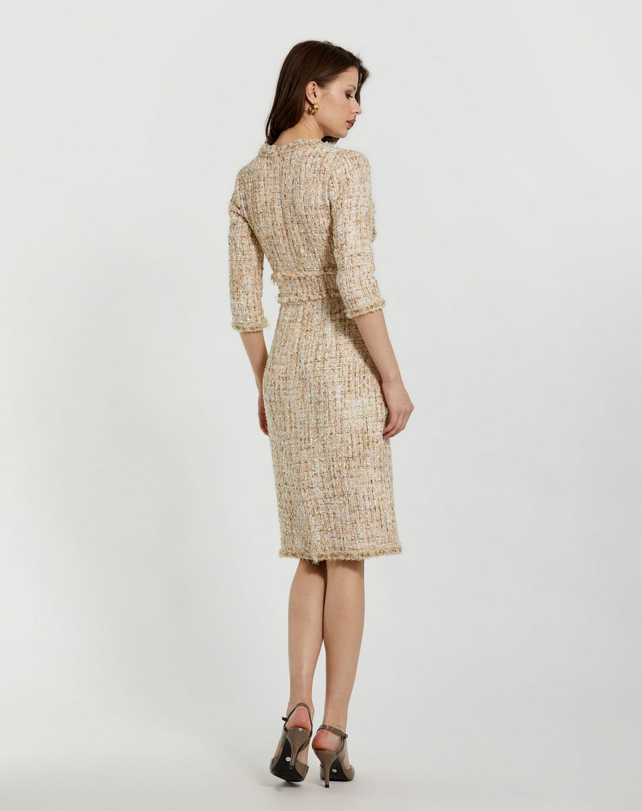 Cocktail Dresses Knee Length Beaded Cocktail Dress Blush