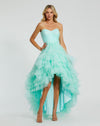 Prom Dresses Ruffle High Low Prom Dress Aqua