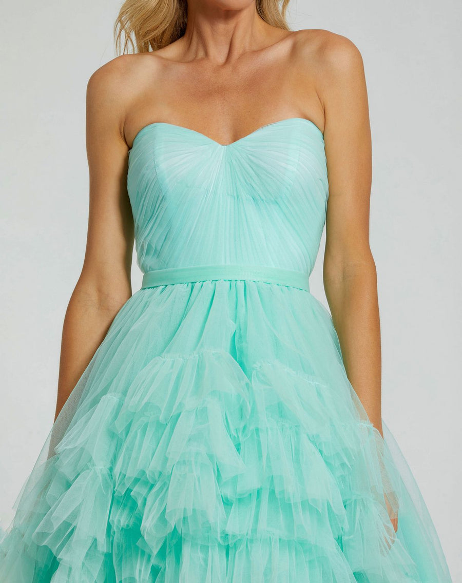 Prom Dresses Ruffle High Low Prom Dress Aqua