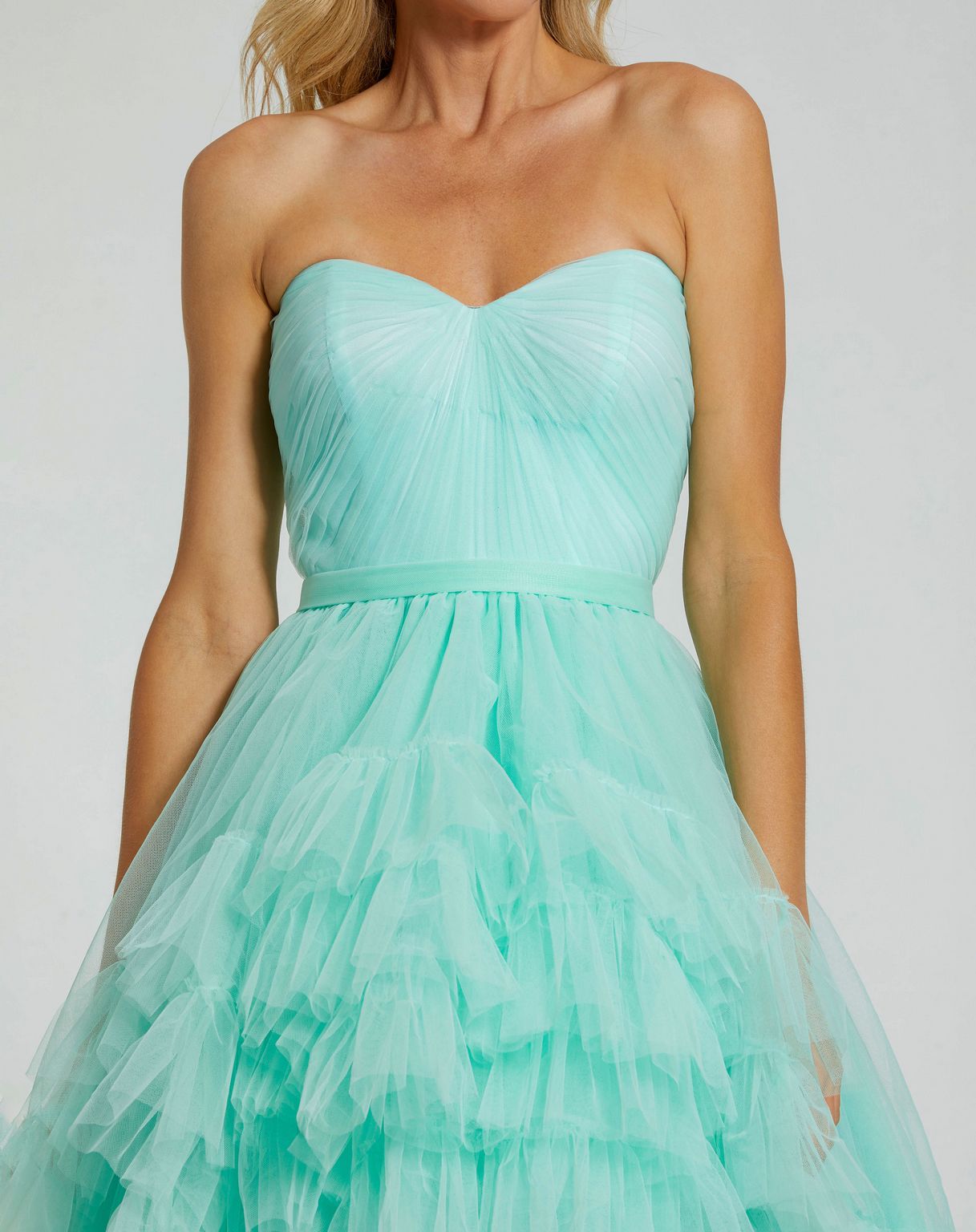 Prom Dresses Ruffle High Low Prom Dress Aqua