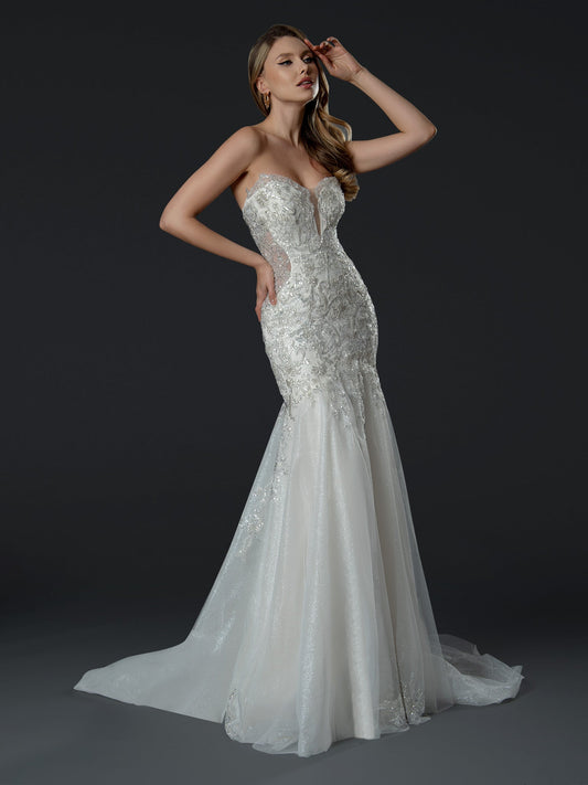 Wedding Dresses Long Bridal Mermaid Wedding Sequin Dress Off White